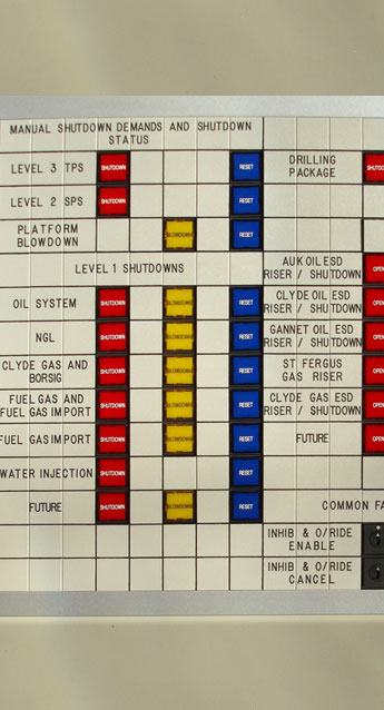  Mimic control panel for gas control on oil rigs